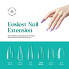 Beetles Gel Nail Kit Soft Gel Nail Tips 500Pcs Medium Coffin Pre Shaped Clear Full Cover False Nails for Gel Art Polish Soak Off Lamp Easy Nail Extensions Acrylic Christmas False Press on Nail Tips