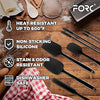 Silicone Spatula, Forc 8 Packs 600°F Heat Resistant Nonstick Cookware Dishwasher Safe Flexible Lightweight, Food Grade Silicone Cooking Utensils Set for Baking, Cooking, and Mixing Black