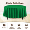 Exquisite 6-Pack Premium Plastic Tablecloth 84in. Round Plastic Table Cover - Emerald Green