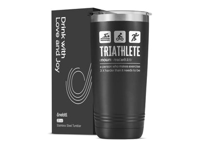 Onebttl Triathlon Gifts for Men, 20oz Triathlete Gifts Stainless Steel Tumbler Cup with Lid, Double Wall Vacuum Insulated Travel Coffee Mug