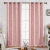 Deconovo Black Out Curtains for Living Room 2 Panels Set, Thermal Curtains for Bedroom Aesthetic, Light Block Curtains, Grommet Patterned Drapes with Foil Dots (52W X 95L Inch, Coral Pink)