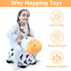 iPlay, iLearn Bouncy Pals Dairy Cow Hopping Horse, Plush Inflatable Animal Hopper, Indoor n Outdoor Ride on Jumping Bounce Toys, Birthday Gift for 18 Months 2 3 4 5 Year Old Kids Toddlers Boys Girls