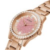 GUESS Ladies Sport Glitter & Crystal 38mm Watch - Pink Glitz Dial with Rose Gold-Tone Stainless Steel Case & Bracelet