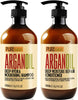 Argan Oil Shampoo and Conditioner Set - Moisturizing Sulfate Free Moroccan Care with Keratin - For Curly, Straight, Dry and Damaged Hair - Hydrating, Anti Frizz Salon Technology