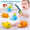 DWI Dowellin Bath Toys Magnetic Fishing Games Baby Bath Toys, Wind-up Swimming Fish Duck Whale Toys Floating Pool Bathtub Water Toys for Toddlers Kids Infant Age 18 Months and up Girl Boy