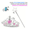 Neliblu Princess Dress Up Set for Your Little Girls - 12 Tiaras, 12 Star Wands, 24 Rhinestone Rings - Costume Pretend Jewelry & Accessories for Fairy-Themed Birthday - Princess Party Favors - Ages 3-5