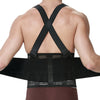 NeoTech Care Adjustable Back Brace Lumbar Support Belt with Suspenders, Black, Size M