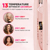 MiroPure 360° Airflow Styler Curling Iron, Titanium Flat Iron Hair Straightener and Curler 2 in 1, Professional Curing Wand with Ionic Aroma Cool Air, 13 Adjustable Temps, Dual Voltage for Long Hair 120v
