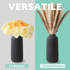 flature Ceramic Vase in Nordic Style, Deco Vase Large for Pampas Grass as Boho Deco, Vase Black Matt 8 inch for Flowers, Scandinavian Design Home Decoration for Fresh Flowers, Dried Flowers (Size M)