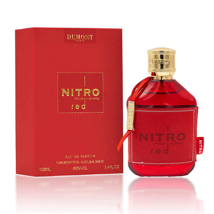 Dumont NITRO RED - 3.4oz - Eau De Parfum - Luxury Perfume for Men - Fruit, Woody, Floral & Masculine Fragrance - Long Lasting Cologne Mist & Body Spray - for Him