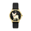 Kate Spade New York Women's Metro Three-Hand Puppy Black Leather Band Watch (Model: KSW9069)