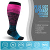 bropite Plus Size Compression Socks Wide Calf for Women & Men 20-30 mmhg-Extra Wide Calf Knee High Support Socks for Medical, Running,Nursing,Athletic