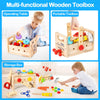 Wooden Kids Tool Set Toy for 2 3 4 5 Years Old Boy Girl, 36 Pcs Stem Montessori Toy for Kid 1-3, 2-4, Pretend Play Toddler Toys Inc Box, Learning Educational Construction Toy, Birthday Gift for Kids