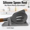 Silicone Utensil Rest with Drip Pad for Multiple Utensils, Heat-Resistant, BPA-Free Spoon Rest & Spoon Holder for Stove Top, Kitchen Utensil Holder for Spoons, Ladles, Tongs & More - by Zulay