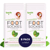 SpaLife Softening Care Foot Sockies (8-Pack) - Spearmint & Tea Tree Oil, Exfoliating Pack for Healthy Feet, Intensive Repair, Callus Remover Sockies, Dry Skin Solution, Moisturizing Foot Treatment