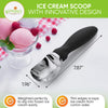 Spring Chef Ice Cream Scoop with Comfortable Handle, Black