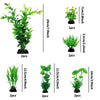 PietyPet Fish Tank Accessories Green Plants, 10pcs Green Fish Tank Decorations, Aquarium Decor Plastic Plants