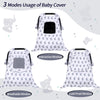 Baby Car Seat Cover, Infant Carseat Canopy with 3 Layers Windows, Breathable Mesh Peep Window, Kick-Proof Carrier Cover for Boys Girls, Windproof Stroller Cover Shower Gift for Newborn (Elephant)