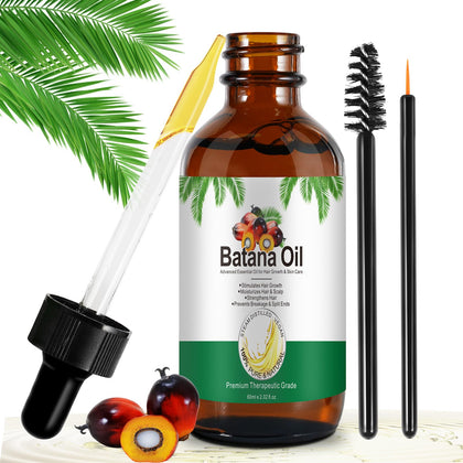 ZIXAOK Batana Oil Hair Oil - Pure Organic Batana Oil - Cold Pressed Natural Hair Treatment Oil for Hair Growth, Eyelashes & Eyebrows - Hair Skin Nail Massage Oil