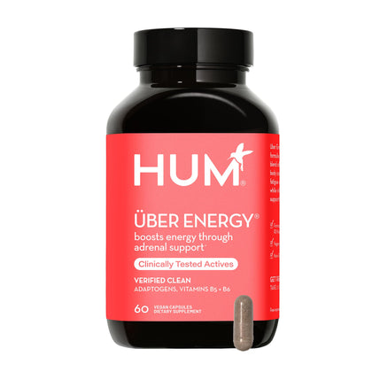 HUM Uber Energy - Adrenal & Energy Support Supplement with Ashwagandha Root & B Vitamins - Designed for Stress Relief & Adrenal Fatigue (60 Vegetarian Capsules)