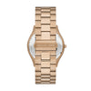 Michael Kors Men's Slim Runway Three-Hand Beige Gold-Tone Stainless Steel Bracelet Watch (Model: MK9122)