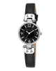 Anne Klein Women's 109443BKBK Silver-Tone Black Dial and Black Leather Strap Watch