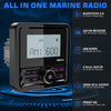 Waterproof Marine Digital Media Receiver - Bluetooth Marine Stereo with 2.8 Inch LCD Display - AUX USB Input AM FM Subwoofer Pre-Amp UTV Boat Radio for ATV RZR Golf Cart Spa Hot