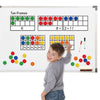 Torlam Magnetic Ten-Frame Set - Math Manipulative for Elementary - 5 Ten Frames & 55 Magnetic Math Counters for Kids, Math Games for Kindergarten (Upgraded Version for Hand-held & 2 Black Pens)