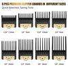 8 Premium Clipper Guards for BaBylissPRO Barberology FX870?FX890?FX825 and FX673 Clippers, Fit for Babyliss Clipper Guards with Metal Clip - Cutting Lengths 1/16-3/4 inch Attachment Combs Set