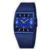 Men's Watches Business Fashion Top Brand Luxury Dress Casual Watch Mesh Strap Waterproof with Date Square Wristwatch (Blue)