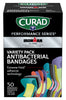 Curad Performance Series Ironman Antibacterial Bandages, Extreme Hold Adhesive Technology, Assorted Variety Pack Includes Standard, XL, Finger & Knuckle Fabric Bandages, 50 Count