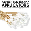 200 Sterile Cotton Tipped Applicators 6 - Long 6 inch Wooden Medical Cotton Tip Applicator Swabsticks with Shaft and Soft Swabs for Location Application, Cleaning, Crafts and More