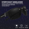 STORYCOAST Polarized Sports Sunglasses for Men Women Unbreakable Frame Cycling Fishing Driving Black+Blue Mirror 2Pack