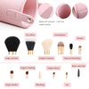 Z'OREYA Makeup Brush Set 12pcs Pink Synthetic Makeup Brushes Travel Set With Holder Makeup Brush Organizer Foundation Powder Contour Blush Eye Cosmetic Brush Sets in Case With Bonus Gift Makeup Sponge