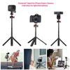 MT-16 Extendable Mini Camera Tripod, 4 Levels Adjustment 360° Ball Head Cold Shoe Lightweight Portable Vlog Travel Selfie Stick Handle Grip Desktop Webcam Tripod for Akaso DSLR Gopro 5 6 7 8 910 11