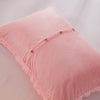 WERDIM Shaggy Fluffy Faux Fur Duvet Cover Set Button Closure Velvety Bedding Set Comforter Cover with Pillowcases Pink, Queen Size