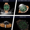 BY BENYAR Men's Watches Analog Quartz Waterproof Watch Sport Leather Watch for Men Fashion Elegant Chronograph Casual Wristwatch?Green?