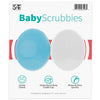 S&T INC. Exfoliating and Massaging Cradle Cap Bath Brushes for Baby, Silicone - 2 Inch x 2.5 Inch, Blue and White, 2 Pack