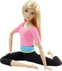 Barbie Made to Move Posable Doll in Pink Color-Blocked Top and Yoga Leggings, Flexible with Blonde Hair (Amazon Exclusive)