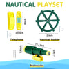 3 Pcs Playground Accessories for Kids Outdoor Swing Set Accessories Playground Equipment Pirate Plastic Ship Wheel Toy Telescope Telephone Backyard Outdoor Playhouse Climbing Equipment(Yellow, Green)