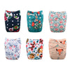 babygoal Reusable Cloth Diapers for Girls, Adjustable Washable Nappy 6pcs+ 6pcs Microfiber Inserts+One Wet Bag 6YDG08