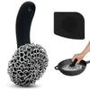 Cast Iron Scrubber with Long Handle | 316 Cast Iron Cleaner Chainmail Scrubber for Cast Iron Pan Skillet Cleaner - Dish Scouring Pad Dishwasher Safe Cleaning Kit (Black, 1 Scrubber + 1 Scraper)