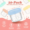 20 Pack Glass Baby Food Storage Containers - DRKIO 4 Oz Baby Food Jars with Lids Baby Food Maker Microwave Dishwasher Freezer Safe 100% Leak-Proof BPA Free