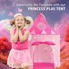 5-Piece Princess Castle Girls Pop Up Play Tent & Dress Up Costume Bundle - Playhouse Gift for Girls & Toddler for Indoor & Outdoor Use with Pink Fairy Tale Carrying Bag & Glow in The Dark Stars