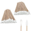 Garrelett 6-Inch Long Cotton Swabs for Precision Cleaning - 100 Round & 100 Pointed Included- Ideal for Electronics, Guns, Pet Care, Makeup, Crafts - Nature Cotton & Durable Wood