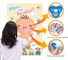 ADJOY Pin the Pacifier on the Baby Game - Baby Shower Party Favors and Game - Pin the Dummy on the Baby Game