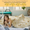 SeaRoomy Burritos Tortilla Blanket, Tortilla Wrap Blanket, Novelty Funny Tortilla Round Blanket Giant Tortilla Round Soft Blanket(Light Yellow, 47 inches)