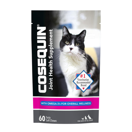 Nutramax Cosequin Joint Health Supplement for Cats - With Glucosamine, Chondroitin, and Omega-3, 60 Soft Chews