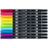 tombow 56185 dual brush pen art markers, bright, 10-pack. blendable, brush and fine tip markers