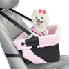 Dog Car Seat for Small Dogs - Pink Dog Booster Seat- Washable, Adjustable, and Collapsible Pet Travel Carrier Bed- Includes Safety Seat Belt Tether for Small Dogs, Puppies, and Pets up to 18 lbs